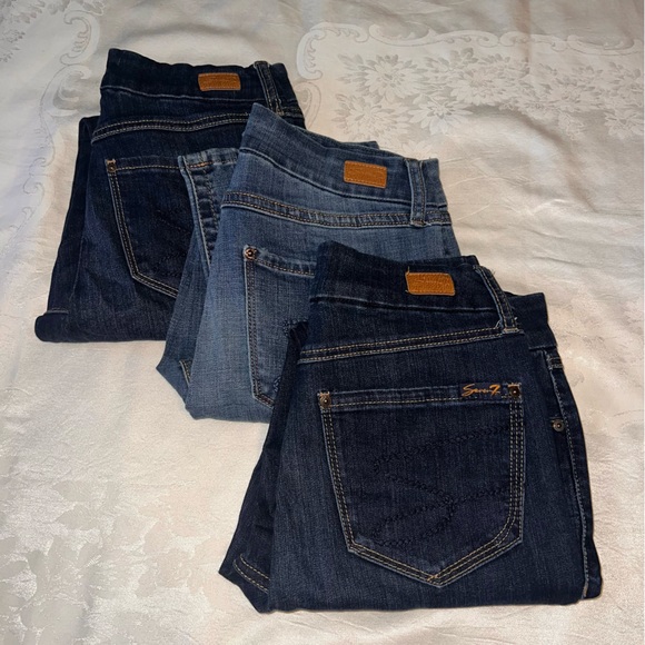 3 Pairs Seven7 Tummyless High Rise Skinny Jeans Size 4 Style MY1975DE - Picture 1 of 16
